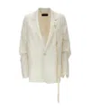 Ann Demeulemeester Renske Single-breasted Suit Jacket In White