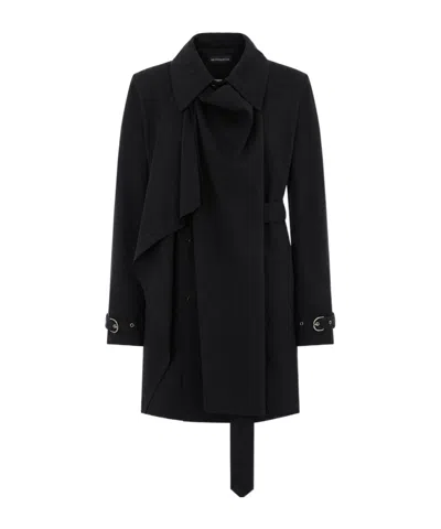 Ann Demeulemeester Reppa Draped Cotton Trench Coat In Black