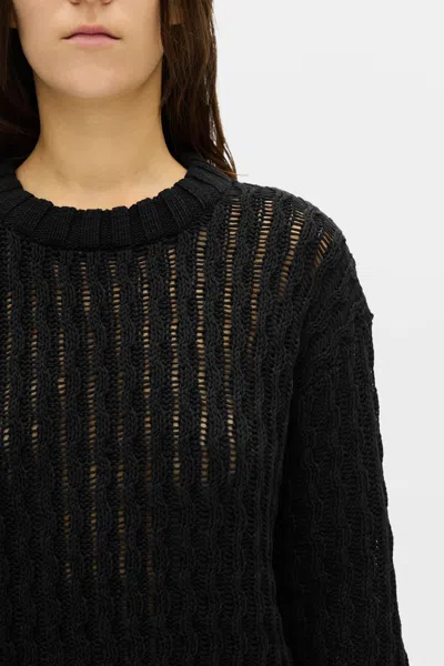 Ann Demeulemeester Reza Twisted Rib Cropped Crew Neck Sweater In Multi