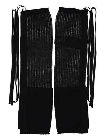 Ann Demeulemeester Ribbed Leg Warmers In Black