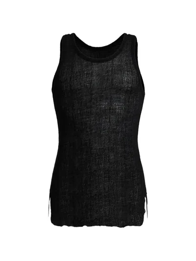 Ann Demeulemeester Ribbed Tank Top In Black