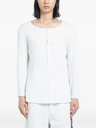 Ann Demeulemeester Ribbed T-shirt In White