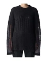 Ann Demeulemeester Oversized Crew Neck Mohair Jumper In Black