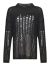 Ann Demeulemeester Oversized Crew Neck Mohair Jumper In Black