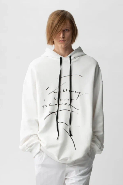 Ann Demeulemeester Roeland High Comfort Hoodie Lightning Over Heaven White