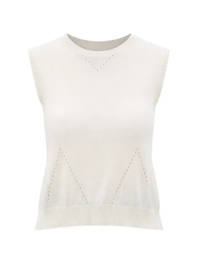 Ann Demeulemeester Roka Sleeveless Top In White