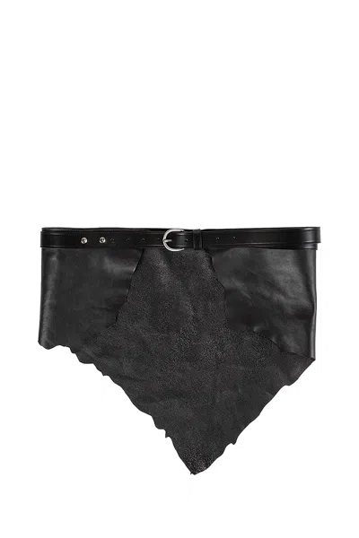 Ann Demeulemeester Romy Distressed Leather Belt In Black