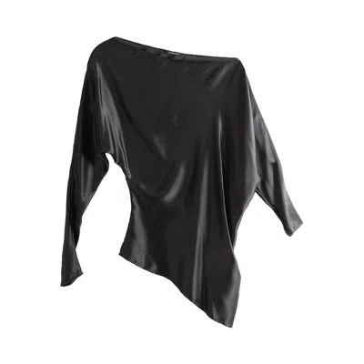 Pre-owned Ann Demeulemeester Roos Bias Cut Drop Shoulder Top 'black' | Women's Size M