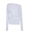 Ann Demeulemeester White Drop Shoulder Top In White