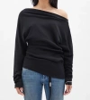 Ann Demeulemeester Black Drop Shoulder Top In Black