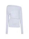 Ann Demeulemeester White Drop Shoulder Top In White