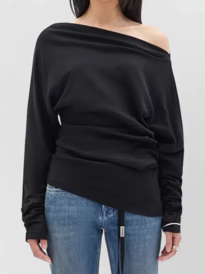 Ann Demeulemeester Roos Bias Cut Drop Shoulder Top Milner In Black