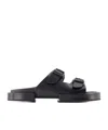 Ann Demeulemeester Henri Block Double Buckle Strapped Sandals In Black