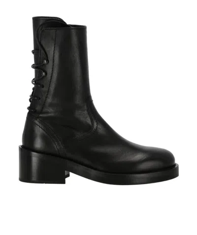 Ann Demeulemeester Round-headed Boots In Black