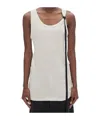 Ann Demeulemeester Round Neck Sleeveless Vest In White