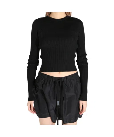 Ann Demeulemeester Round Neck Sweater In Black