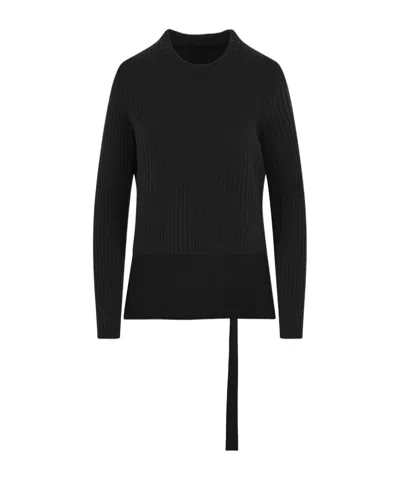 Ann Demeulemeester Round Neck Sweater In Black