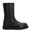 Ann Demeulemeester Round Toe Ankle Boots In Black