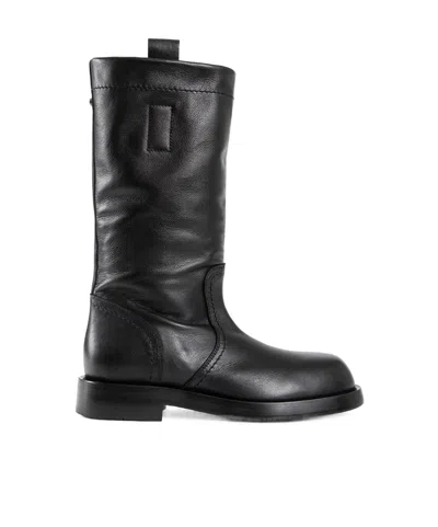 Ann Demeulemeester Round Toe Boots In Black