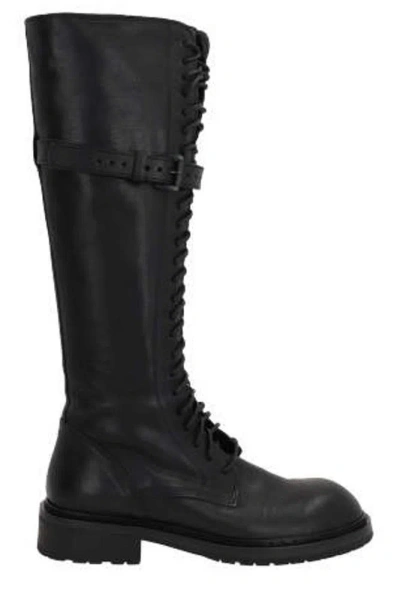 Ann Demeulemeester Round Toe Boots In Black