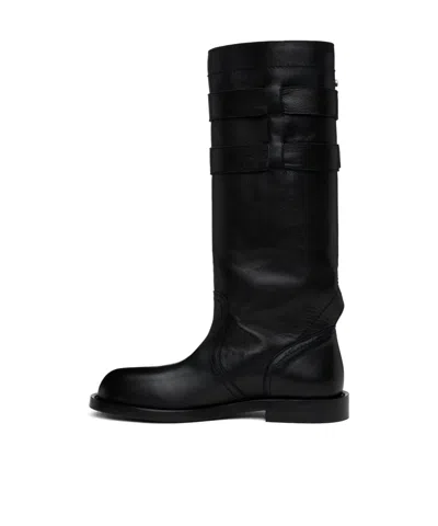 Ann Demeulemeester Round Toe High Boots In Black