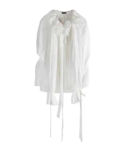 Ann Demeulemeester Ruffled Dress In White