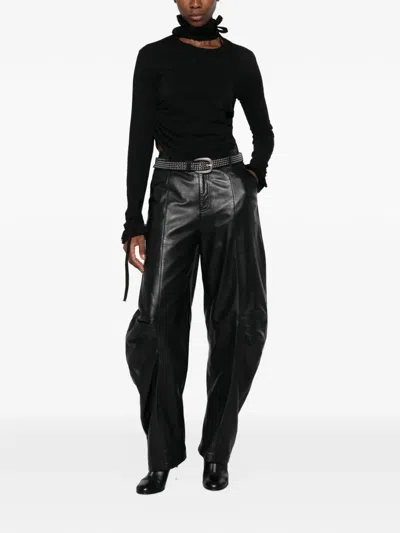 Ann Demeulemeester Ruffled Gathered Top In Black