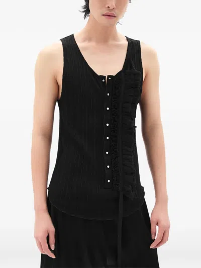 Ann Demeulemeester Ruffled Tank Top In Black