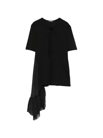 Ann Demeulemeester Ruffled-detail T-shirt In Metallic