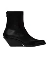 Ann Demeulemeester 60mm Vesper Leather Ankle Boots In Black