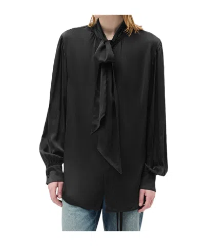 Ann Demeulemeester Runo Bow-tie Shirt In Black