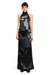 Ann Demeulemeester Rut Highneck Open Back Maxi Dress In Black