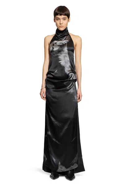 ANN DEMEULEMEESTER RUT HIGHNECK OPEN BACK MAXI DRESS