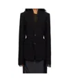 Ann Demeulemeester Sady Collarless Fitted Blazer In Black