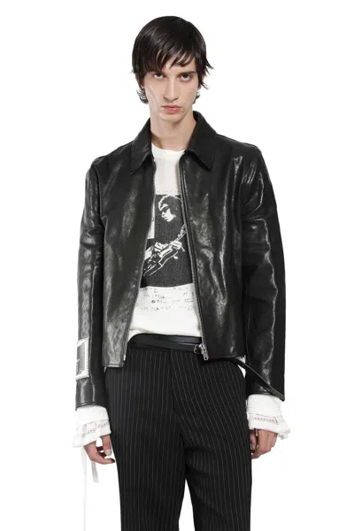 Ann Demeulemeester Sandor Leather Jacket In Black