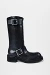 Ann Demeulemeester Sarith Engineer Buckle-detail Leather Biker Boots In Black