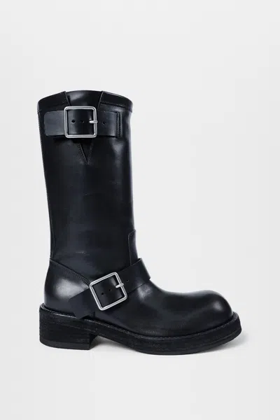 Ann Demeulemeester Sarith Engineer Biker Boots With Buckles In Black