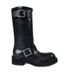 Ann Demeulemeester Sarith Engineer Buckle-detail Leather Biker Boots In Black