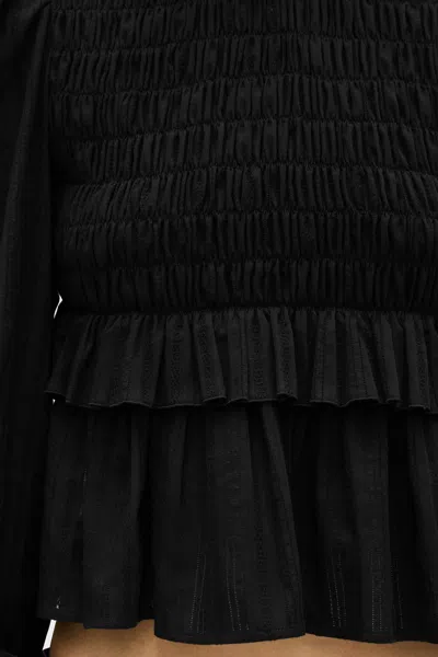 Ann Demeulemeester Sasa Long Sleeve Ruffled Top In Black