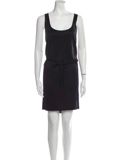 Pre-owned Ann Demeulemeester Scoop Neck Knee-length Dress In Black