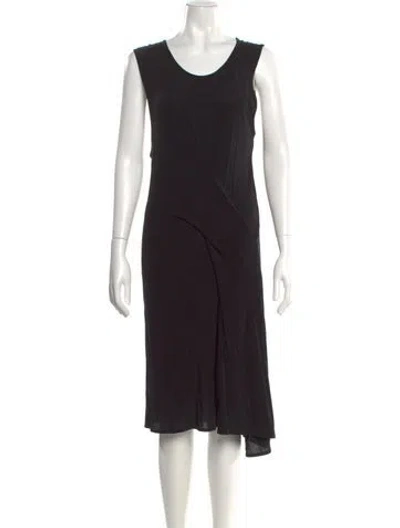 Pre-owned Ann Demeulemeester Scoop Neck Knee-length Dress In Black