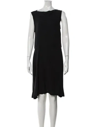 Pre-owned Ann Demeulemeester Scoop Neck Knee-length Dress In Black