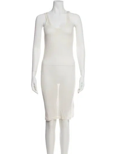 Pre-owned Ann Demeulemeester Scoop Neck Knee-length Dress In Neutral