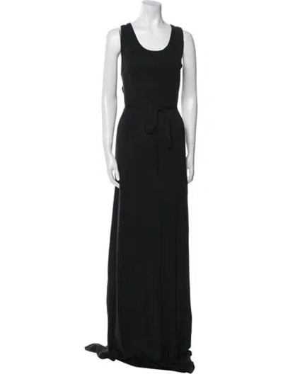 Pre-owned Ann Demeulemeester Scoop Neck Long Dress In Black