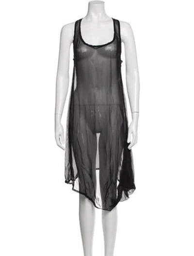 Pre-owned Ann Demeulemeester Scoop Neck Long Dress In Black