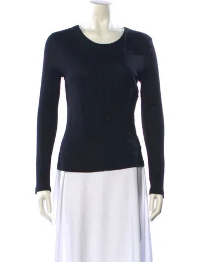 Pre-owned Ann Demeulemeester Scoop Neck Long Sleeve Top In Black