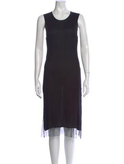 Pre-owned Ann Demeulemeester Scoop Neck Midi Length Dress In Black