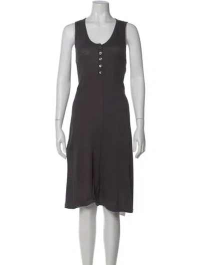 Pre-owned Ann Demeulemeester Scoop Neck Midi Length Dress In Gray