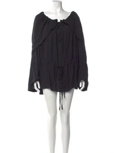 Pre-owned Ann Demeulemeester Scoop Neck Mini Dress In Black