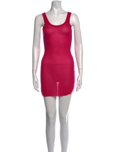 Pre-owned Ann Demeulemeester Scoop Neck Mini Dress In Pink